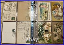 ANTIQUE VINTAGE postcard Lot 177 USA 1900-1960 65+ With Stamps FRANKLIN