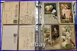 ANTIQUE VINTAGE postcard Lot 177 USA 1900-1960 65+ With Stamps FRANKLIN