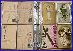 ANTIQUE VINTAGE postcard Lot 177 USA 1900-1960 65+ With Stamps FRANKLIN