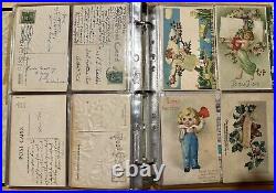 ANTIQUE VINTAGE postcard Lot 177 USA 1900-1960 65+ With Stamps FRANKLIN