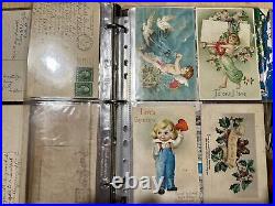 ANTIQUE VINTAGE postcard Lot 177 USA 1900-1960 65+ With Stamps FRANKLIN