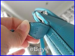 AUTHENTIC HERMES Bolide 31 Blue Turquoise With shoulder Strap PHW J Stamp MINT