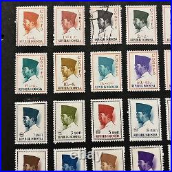 Amazing Lot Of Indonesia Mint Used Stamps On Page Overprints, Little Duplication