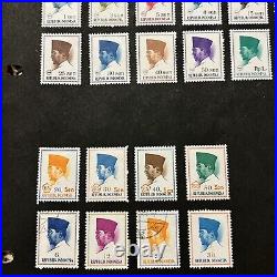 Amazing Lot Of Indonesia Mint Used Stamps On Page Overprints, Little Duplication