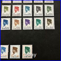 Amazing Lot Of Indonesia Mint Used Stamps On Page Overprints, Little Duplication