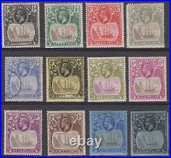 Ascension 1924 KGV SG10-20 Stamps. Mounted Mint (MM) / Fine Used (FU)