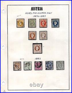 Austria 1874-1924 Collection Of 250+ Stamps Mint & Used All In Black Mounts