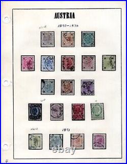 Austria 1874-1924 Collection Of 250+ Stamps Mint & Used All In Black Mounts