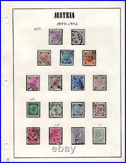 Austria 1874-1924 Collection Of 250+ Stamps Mint & Used All In Black Mounts