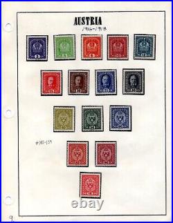 Austria 1874-1924 Collection Of 250+ Stamps Mint & Used All In Black Mounts