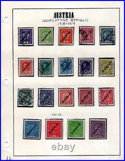 Austria 1874-1924 Collection Of 250+ Stamps Mint & Used All In Black Mounts