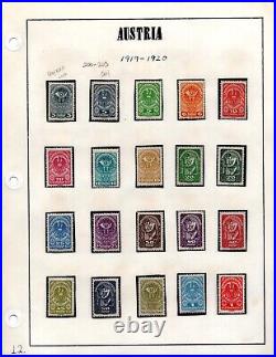 Austria 1874-1924 Collection Of 250+ Stamps Mint & Used All In Black Mounts