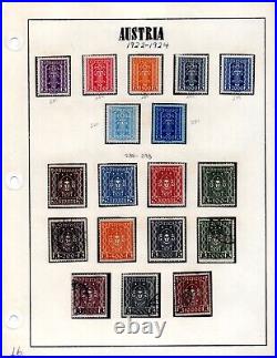 Austria 1874-1924 Collection Of 250+ Stamps Mint & Used All In Black Mounts