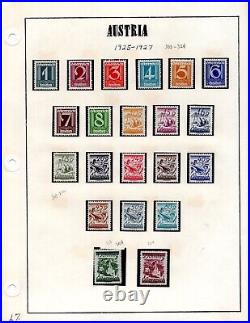 Austria 1874-1924 Collection Of 250+ Stamps Mint & Used All In Black Mounts