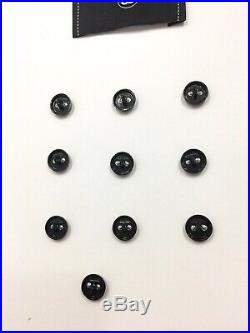 Auth Lot 10 pcs Stamped CHANEL buttons & 1 label from jacket Black gold brooch
