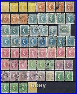 B&D 1869-1878 Serbia Scott 16-25, lot of 59 stamps, mint & used, varieties