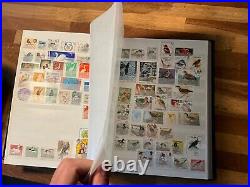 BIRDS ON STAMPS large stockbook 45 sides mint and used 2