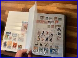 BIRDS ON STAMPS large stockbook 45 sides mint and used 2