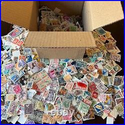 BOX LOT THOUSANDS OFF PAPER STAMPS FROM 1,000's OF COUNTRIES GIFT FOR GRANDPA