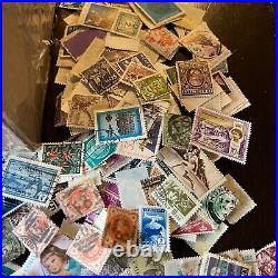 BOX LOT THOUSANDS OFF PAPER STAMPS FROM 1,000's OF COUNTRIES GIFT FOR GRANDPA