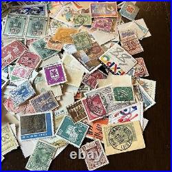 BOX LOT WW STAMP LOT. 1,000's OFF PAPER STAMPS FROM 100+ COUNTRIES, MINIMAL US