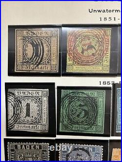 Baden Stamps Postage Dues Collection 1851-1868 Mint/Used Some Good Cancels #022