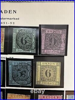 Baden Stamps Postage Dues Collection 1851-1868 Mint/Used Some Good Cancels #022