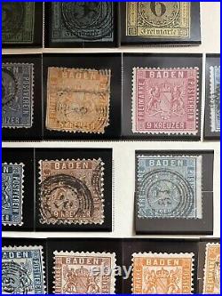 Baden Stamps Postage Dues Collection 1851-1868 Mint/Used Some Good Cancels #022