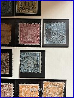 Baden Stamps Postage Dues Collection 1851-1868 Mint/Used Some Good Cancels #022