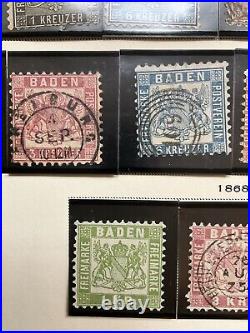 Baden Stamps Postage Dues Collection 1851-1868 Mint/Used Some Good Cancels #022