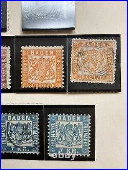 Baden Stamps Postage Dues Collection 1851-1868 Mint/Used Some Good Cancels #022