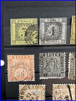 Baden Stamps Postage Dues Collection 1851-1868 Mint/Used Some Good Cancels #022