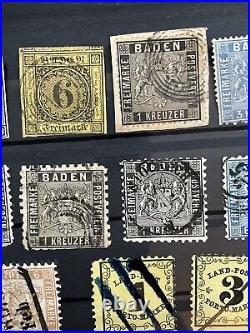 Baden Stamps Postage Dues Collection 1851-1868 Mint/Used Some Good Cancels #022