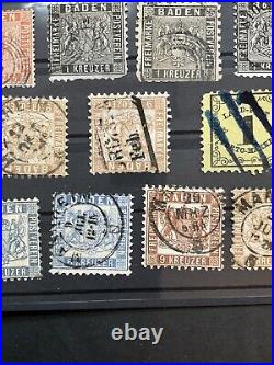 Baden Stamps Postage Dues Collection 1851-1868 Mint/Used Some Good Cancels #022