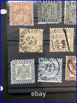 Baden Stamps Postage Dues Collection 1851-1868 Mint/Used Some Good Cancels #022