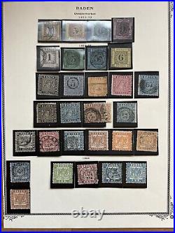 Baden Stamps Postage Dues Collection 1851-1868 Mint/Used Some Good Cancels #022