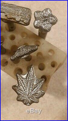 Baron Leather Craft Stamping Tool LOT OF 9 different. Marijuana leaf