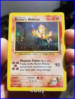 Blaine's Moltres #1/132 Holo Rare Gym Heroes Pokémon Card Near Mint