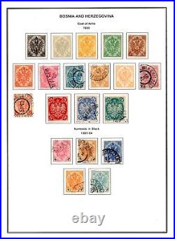 Bosnia & Herzegovina 1879-1918 Collection Of 150+ Stamps On 14 Pages Mint & Used