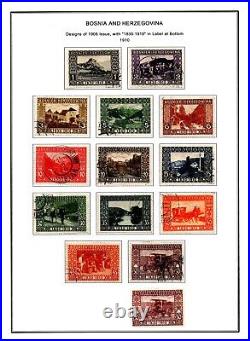 Bosnia & Herzegovina 1879-1918 Collection Of 150+ Stamps On 14 Pages Mint & Used