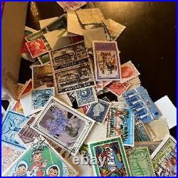Box Lot Stamps Thousands Off Paper From Hundreds Of Worldwide Countries