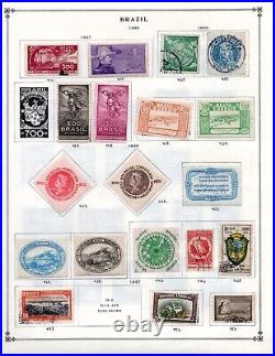 Brazil 1850-1980 Collection Of 1300+ Stamps On Scott Album Pages, Mint & Used