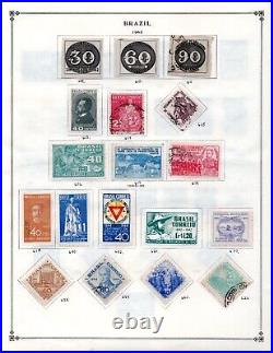 Brazil 1850-1980 Collection Of 1300+ Stamps On Scott Album Pages, Mint & Used