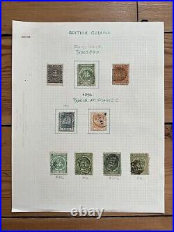 British Guiana Stamps Collection QV Onwards Mint & Used Hinged On Leaves #SB12