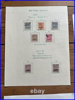 British Guiana Stamps Collection QV Onwards Mint & Used Hinged On Leaves #SB12