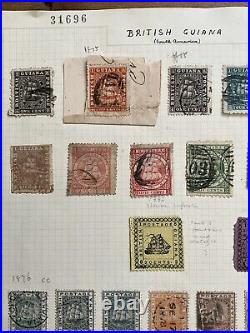 British Guiana Stamps Collection QV Onwards Mint & Used Hinged On Leaves #SB12