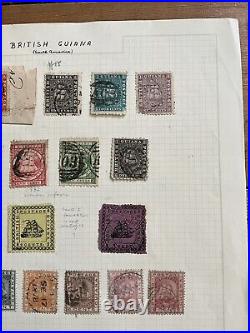 British Guiana Stamps Collection QV Onwards Mint & Used Hinged On Leaves #SB12