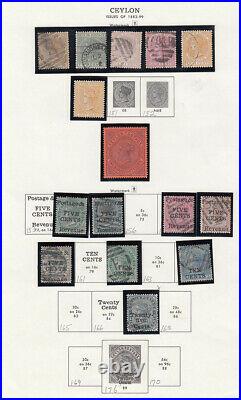 CEYLON 1868-1900 COLLECTION ON PAGES MINT USED many better including nos. 64 68