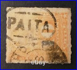 CHILE lot of 42 stamps with fake cancel Peru town marks during Pacific War