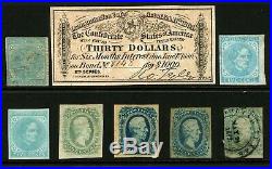 CSA #6, #7 & #11 1862-63 Civil War Issues Mint Unused and Used